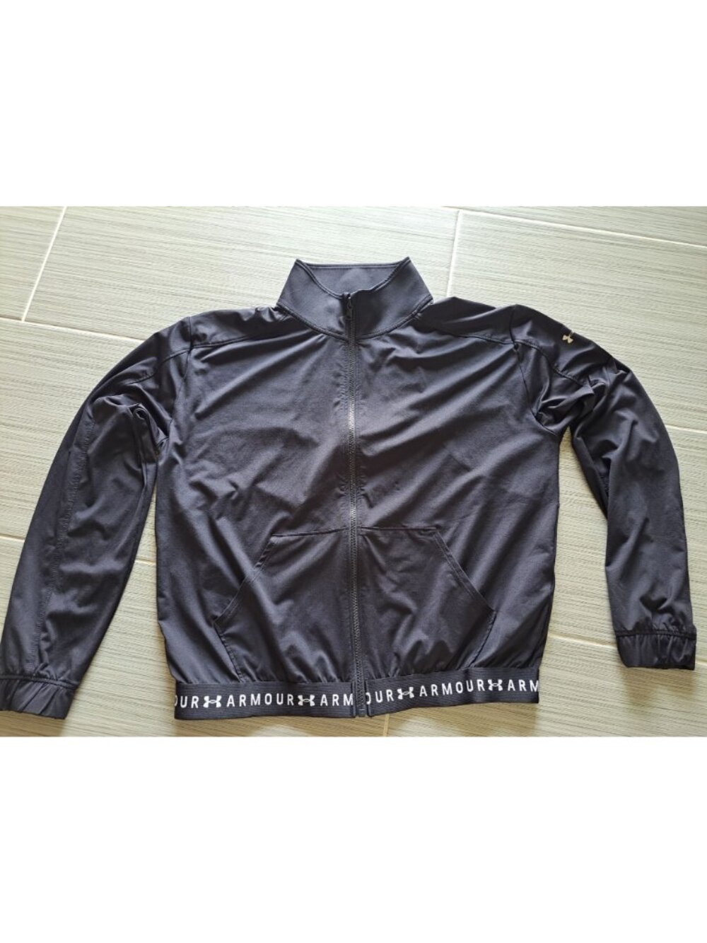 Under Armour HeatGear Womens Full-Zip Track Jacket M Black Performance Mesh - Picture 9 of 12